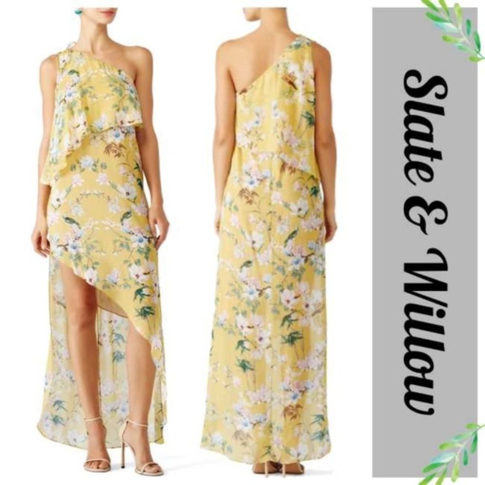 Slate & Willow Floral Asymmetrical Maxi Dress Size 2